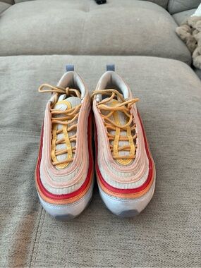 Nike Multicolor Layered Stripe Sneakers - Pink, Red & Yellow